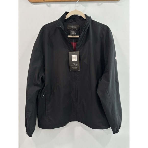NEW Page & Tuttle Black Nylon Zip Jacket Mens Size L Lightweight Windbreaker - Picture 5 of 10